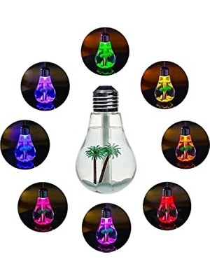 aklow akyoleticaret Ampul Şeklinde LED Işıklı Hava Nemlendirici Buhar Makinesi
