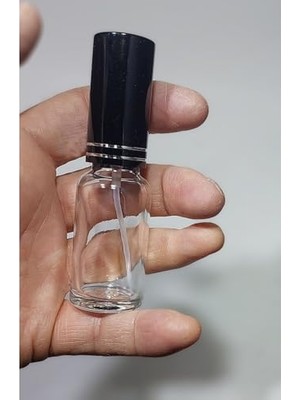 aklow akyoleticaret Parfüm, 5 Adet Boş Metal Siyah Kapaklı Kolonya Şişesi Doldurulabilir Cep Cam Şişesi 20 ml 8697431794415