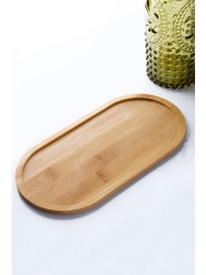 Şanal Porselen Diyarı Ela Bambu Yağdanlık Altlığı & Sunumluk & Ikramlık Bambu