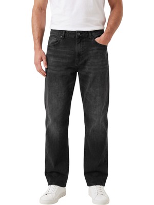 Deepsea Erkek Baggy Fit Likralı Siyah Kot Pantolon – Bol Kesim Geniş Paça Taşlanmış Jean 2600058