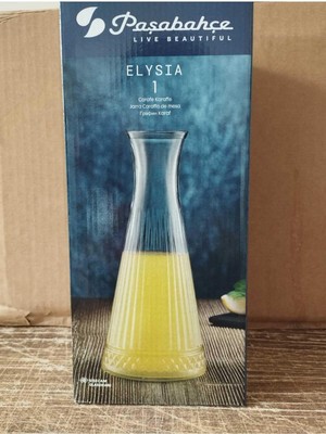 Şanal Paşabahçe Elysia Karaf Limonata Şişesi Vazo Şişe Sürahi 940 cc Kapaksız