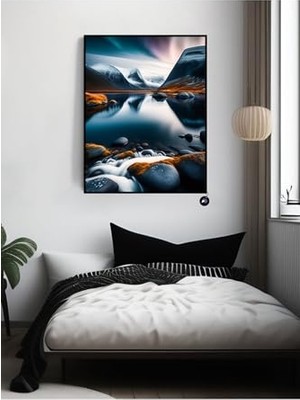 aklow akyoleticaret (PSTER20919) Kış Serinliği Iskandinav Tarzı Çerçeveli Tablo 30 x 40