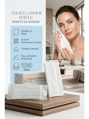 aklow akyoleticaret Tek Kullanımlık Kuaför Havlusu - Berber Havlusu Spa Havlusu Medikal Havlu 100 Ad 721615
