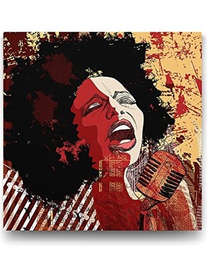 aklow akyoleticaret Jazz Singer Temalı Tablo 80X80 cm