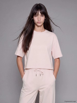 Lc Waikiki Yeni Sezon Pembe Soft Touch Oversize Kadın Tişört