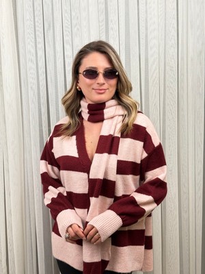 Alis Boutique Çizgili Atkılı Hırka