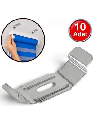 aklow akyoleticaret Geniş Metal Stor ve Zebra Perde Montaj Aparatı, 10'lu Paket, 4.5 cm