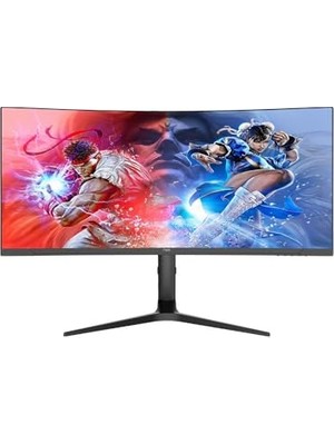 aklow akyoleticaret MP3429-Y 34" Kavisli Siyah Gaming Monitör, Wqhd, Va, 165Hz ve 1ms