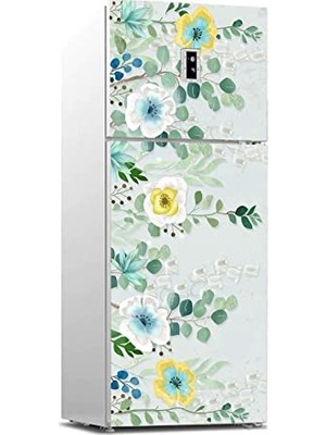 aklow akyoleticaret Renkli Çiçekler Desenli Buzdolabı Sticker Kaplaması