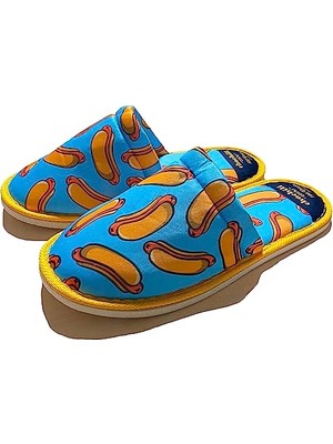 aklow akyoleticaret Unisex Hot Dog Desenli Yumuşak Tabanlı Ev Terliği(38-39)