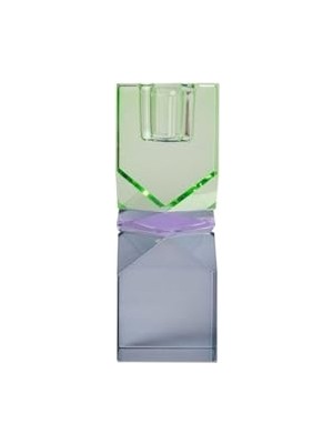 aklow akyoleticaret Nane Yeşili Koyu Mavi Kristal Mum Tutucu 11X4X4 cm