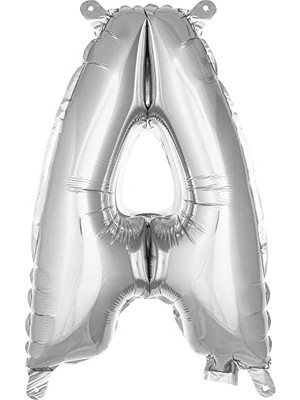 aklow akyoleticaret A Harfi 16 Inç Gümüş Renk Folyo Balon, 36 cm (Gümüş)