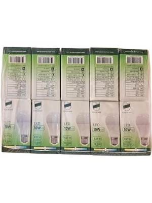 aklow akyoleticaret 10'lu 10W A60 E27 4000K Gün Işığı LED Ampul