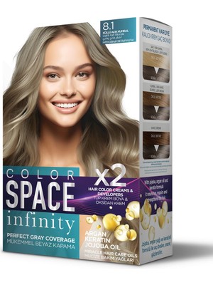 Şanal Color Space Infınıty Set Saç Boyası 8.1 Küllü Açık Kumral