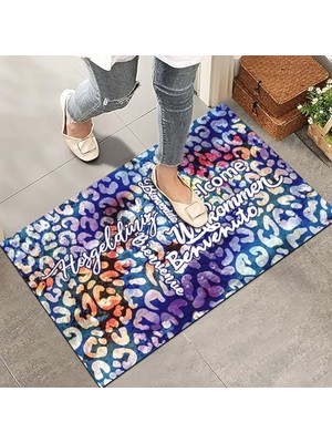 aklow akyoleticaret Kapı Önü Paspası, Modern ve Şık, Ev, Ofis ve Dış Mekân Kullanımı Için (Desenli Çok Dilli Hoşgeldiniz) 45X65