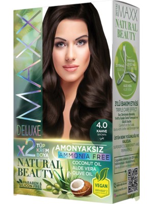 Şanal Maxx Deluxe Natural Beauty Amonyaksız Set Saç Boyası 4.0 Kahve