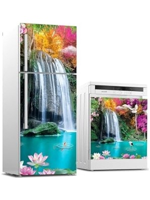 aklow akyoleticaret Buzdolabı ve Bulaşık Makinesi Beyaz Eşya Sticker Kaplama Doğal Şelale