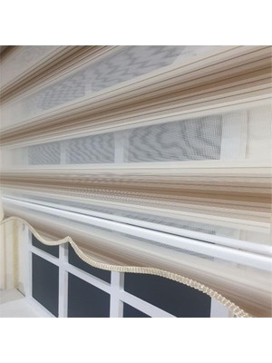 aklow akyoleticaret Zebra Stor Plise, Renk Geçişli Açık Kahve, Etek Dilimli, Stb 483, Kahverengi, 170 x 200