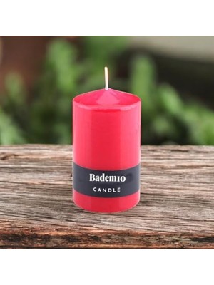 aklow akyoleticaret Kırmızı Silindir Baton Mum, Dekoratif ve Kokusuz, 6 x 10 cm