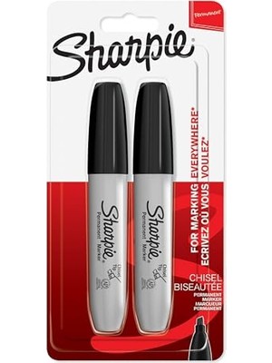 aklow akyoleticaret Kalıcı Marker, Chisel Kesik Uç, Siyah, 2'li Blister