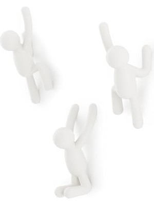 aklow akyoleticaret Buddy Hooks, Montlar, Atkılar, Çantalar, Sırt Çantaları, Havlular ve Daha Fazlası Için Dekoratif Duvar Kancaları, 3'lü Set, Beyaz