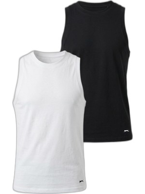 Şanal Slazenger Kulap 2 Li Set Erkek Beyaz - Siyah Tişört