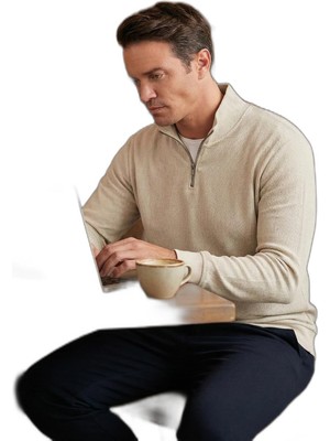Şanal Buratti Pamuklu Regular Fit Yarım Fermuarlı Dik Yaka Sweat Erkek Sweat 5905716