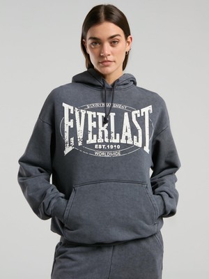 Şanal Everlast Authentic Boxing Wmn Oversize Antrasit Kadın Kapüşonlu Sweatshirt