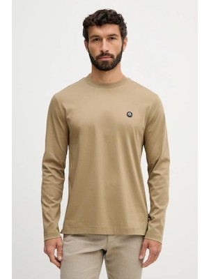 Şanal Erkek Normal KALIP%100 Pamuklu Logo Baskılı Uzun Kollu Haki Sweatshirt 50555107-252