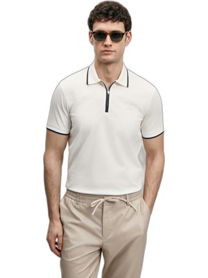 Şanal Lufian Erkek Chase Smart Polo T-Shirt 111040236 Kırık Beyaz
