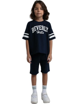 Şanal Roly Poly RP3566-2 Erkek Çocuk Bermuda Takım Lacivert 4-5