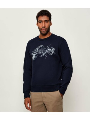 Şanal Erkek Normal Kalıp Logo Baskılı Yuvarlak Yakalı Uzun Kollu Kırmızı Sweatshirt 50549283-404