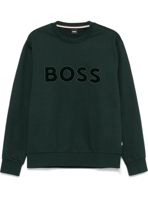 Şanal Erkek Marka Logolu Uzun Kollu Bisiklet Yaka Günlük Yeşil Sweatshirt 50524360-385