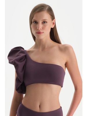 Şanal Dagi Çıkarılabilir Askılı Şal Baskılı Balensiz Bralet Bikini Üstü, 42, 24SW82073ST, Mor, Kadın