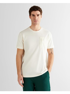 Şanal Gant Erkek Krem Regular Fit Bisiklet Yaka T-Shirt