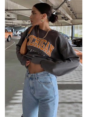 Şanal Madmext Mad Girls Antrasit Sweatshirt MG785,ANTRASIT M
