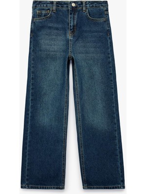 Şanal Pamuklu Loose Fit Geniş Paça Denim Pantolon
