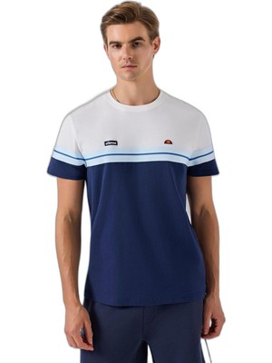 Şanal Ellesse% 100 Pamuk Bisiklet Yaka Logolu Renk Bloklu T Shirt Erkek T Shirt 6SM5014