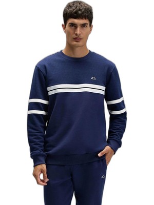 Şanal Ellesse Pamuklu Regular Fit Bisiklet Yaka Şerit Detaylı Sweat Erkek Sweat EM618