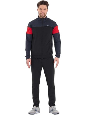 Şanal Slazenger Ransu Erkek Fermuarlı Dik Yaka Cepli Koyu Gri Eşofman Takımı