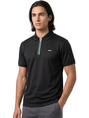 Şanal Slazenger Kenshın Erkek Polo Yaka Siyah Tişört