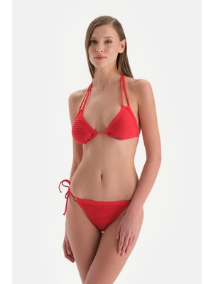 Şanal Dagi Örme Spagetti Slip Bikini Altı, 40, 24SW81053ST, Kırmızı, Kadın
