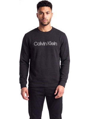 Şanal Erkek Normal Kalıp Logo Baskılı Yuvarlak Yakalı Uzun Kollu Siyah Sweatshirt LV04RG281G-UB1