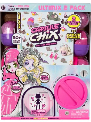 Şanal Capsule Chix 36450 Ultimix 2'li Paket 2 Ram Rock ve Ctrl+Alt+Magic, 2 Özel Moda Bebeği Oluşturmak Için Montaj Seti, 10 Sürpriz Kapsüllü Kutu, 6