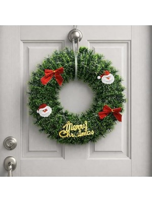 aklow akyoleticaret Yeşil Renkli Ağaç Asılı Noel Kapı Çelengi 40 cm