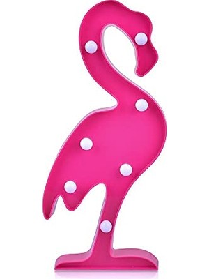 aklow akyoleticaret Creative LED Flamingo Light Tropical Çalışma Masası Lambası Marquee Sign Işık Pille Çalışan Duvar Dekoru Oda Gece Lambası (Flamingo)