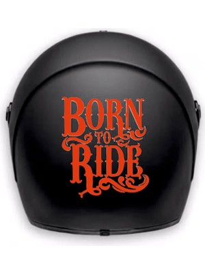 Şanal Sticker Usta Motosiklet Kask Born To Ride Motosiklet Araba Oto Sticker 00066 Kırmızı 12X10 cm