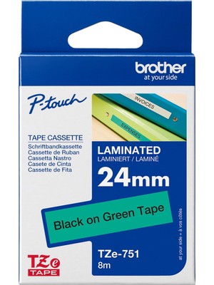 Şanal Brother TZ-751 24 mm Yeşil-Siyah Şerit 24TZE751