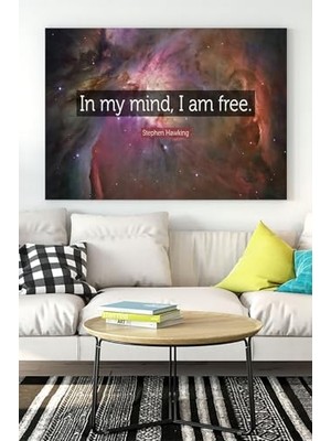 aklow akyoleticaret (PSTER17400) Stephen Hawking In My Mind Motivasyon Kanvas Tablo 4 50 x 70