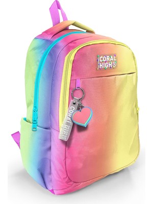 Şanal Coral High Kids Renk Geçişli Desenli Üç Bölmeli Okul Sırt Çantası 23668